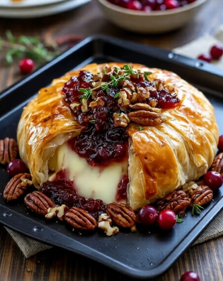 Cranberry Pecan Brie Wrapped in Puff Pastry: A Simple Recipe 7 ghgf