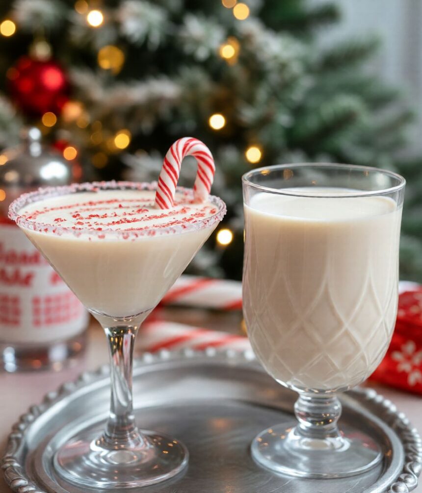 White Chocolate Peppermint Martini Recipe -Easy Holiday Cocktail 1 fgtfc
